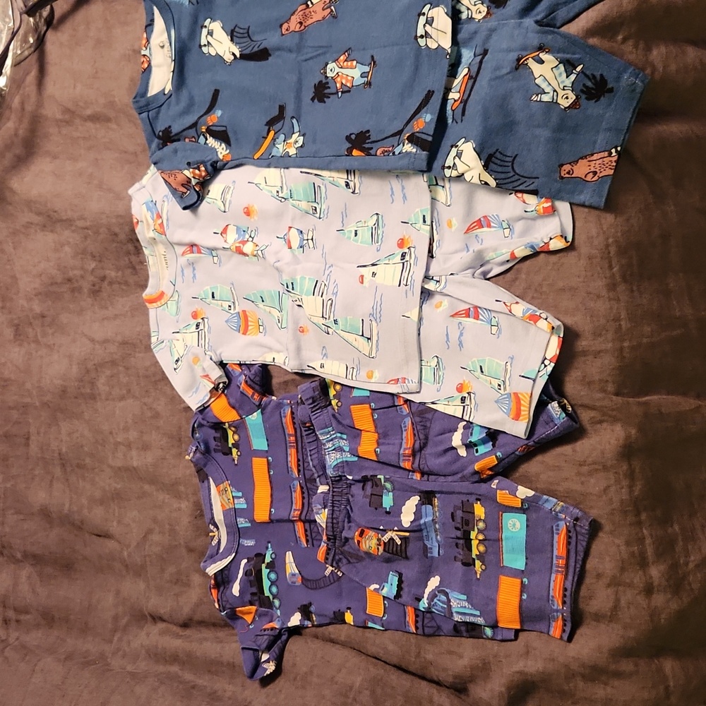 Lot of 3 Boys Pajamas (PJs) Size 5. Rumi + Ryder and Fish stix brand.